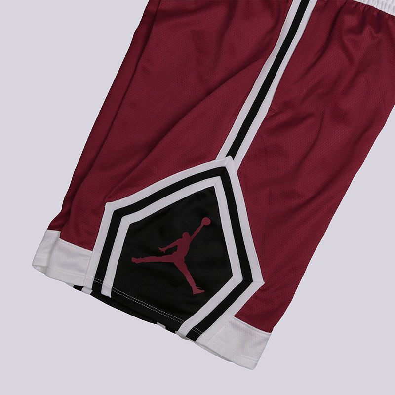 мужские бордовые шорты Jordan Rise Diamond Basketball Shorts 887438-687 - цена, описание, фото 3